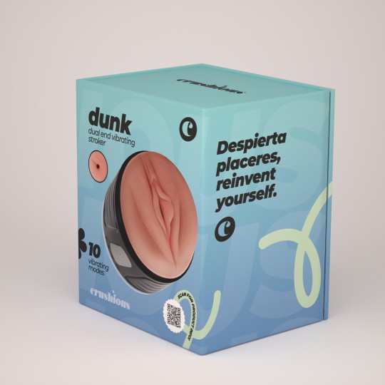 MASTURBADOR COM ENTRADA DUPLA E VIBRAÇÃO DUNK CRUSHIOUS