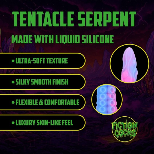 TENTACLE SERPENT - ANAL SNAKE - 19.7 / 50 CM - PURPLE/BLUE