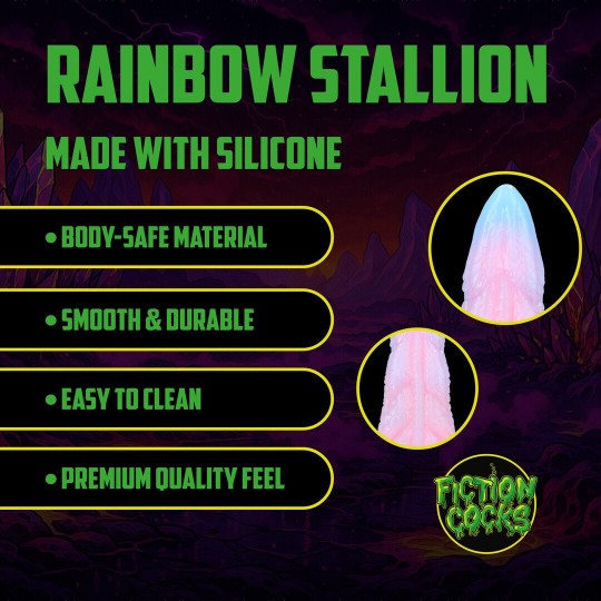 RAINBOW STALLION - SILICONE BUTT PLUG - RAINBOW
