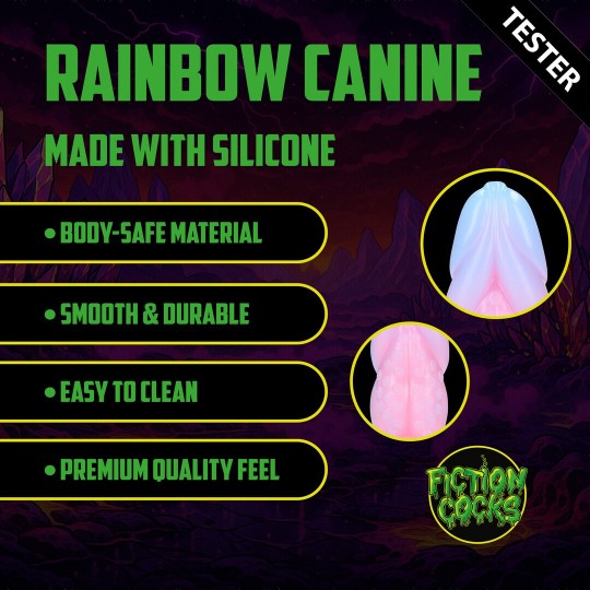 RAINBOW CANINE - SILICONE BUTT PLUG - RAINBOW - TESTER
