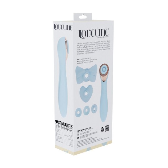 DARLING - AIRTAP WAND VIBRATOR WITH FIVE HEAD ATTACHMENTS - BLUE