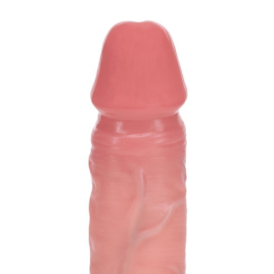 DUAL DENSITY SILICONE REALISTIC VIBRATING THRUSTING DILDO WITH BALLS - 7 / 17,8 CM - FLESH