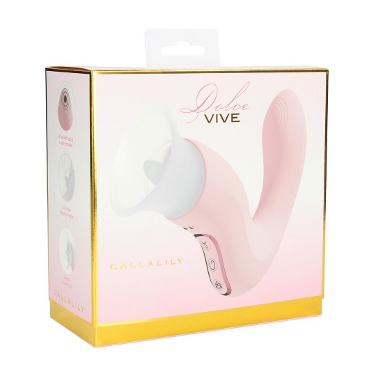 CALLALILY - G-SPOT TAP VULVA BREAST SUCTION AND TONGUE STIMULATOR - PINK