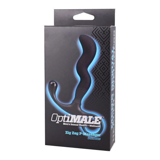 ZIG ZAG SILICONE PROSTATE MASSAGER - BLACK