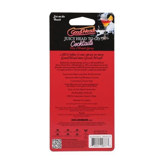 JUICY HEAD - COCKTAILS - DRY MOUTH SPRAY TO-GO - SEX ON THE BEACH - 0.3 FL OZ / 9 ML
