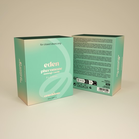 VELA DE MASSAGEM EDEN COM FEROMONAS E AROMA FLORAL 20ML CRUSHIOUS