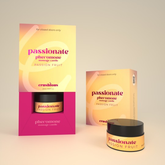 VELA DE MASAJE PASSIONATE CON FEROMONAS Y AROMA A FRUTA DE LA PASIÓN 20 ML CRUSHIOUS