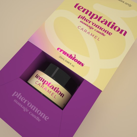 BOUGIE DE MASSAGE TEMPTATION AUX PHÉROMONES ET AU PARFUM CARAMEL 20ML CRUSHIOUS