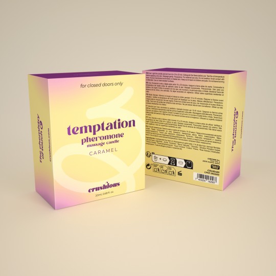 PACK 5 + 1 GRATUITO VELA DE MASAJE TEMPTATION CON FEROMONAS Y AROMA DE CARAMELO DE NATA 20ML CRUSHIOUS