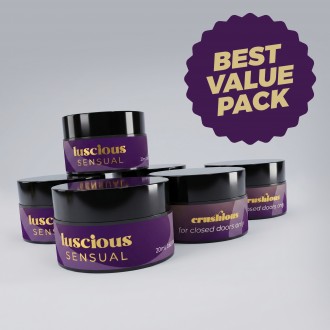 5ER-PACK + 1 GRATIS MASSAGEKERZE LUSCIOUS MIT PHEROMONEN UND SINNLICHE AROMEN 20ML CRUSHIOUS
