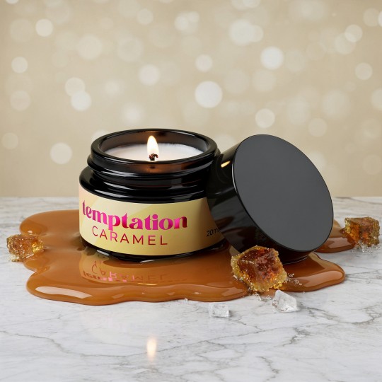 MASSAGEKERZE TEMPTATION MIT PHEROMONEN UND KARAMELLAROMA 20ML CRUSHIOUS
