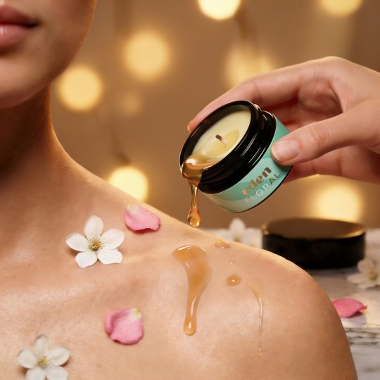VELA DE MASSAGEM EDEN COM FEROMONAS E AROMA FLORAL 20ML CRUSHIOUS