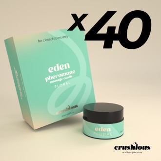 CONFEZIONE DA 40 CANDELA DA MASSAGGIO EDEN CON FEROMONI E PROFUMO FLOREALE 20ML CRUSHIOUS