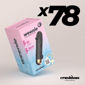 PACK DE 78 MINI-VIBROMASSEUR RÉALISTE WEENIE NOIR CRUSHIOUS
