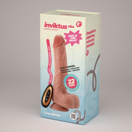 CRUSHIOUS INVIKTUS VIBE 8,5 ЖИДКИЙ СИЛИКОНОВЫЙ ВИБРАТОР FLESH