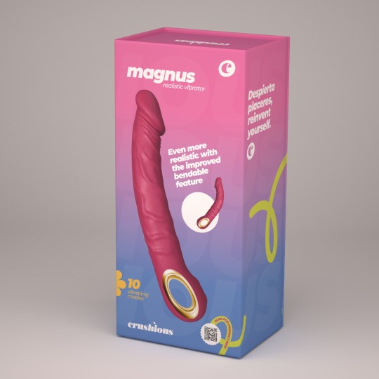 VIBRADOR FLEXÍVEL MAGNUS BEND ROSA CRUSHIOUS