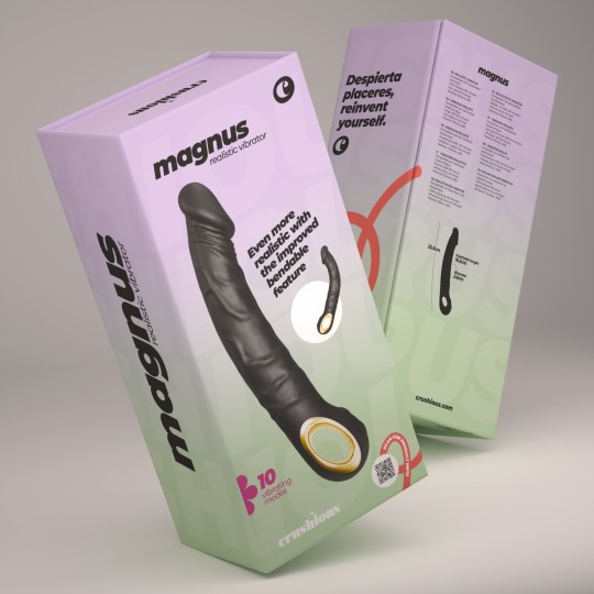 VIBRADOR FLEXÍVEL MAGNUS BEND PRETO CRUSHIOUS