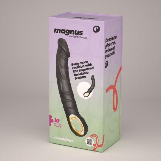 VIBRADOR FLEXÍVEL MAGNUS BEND PRETO CRUSHIOUS