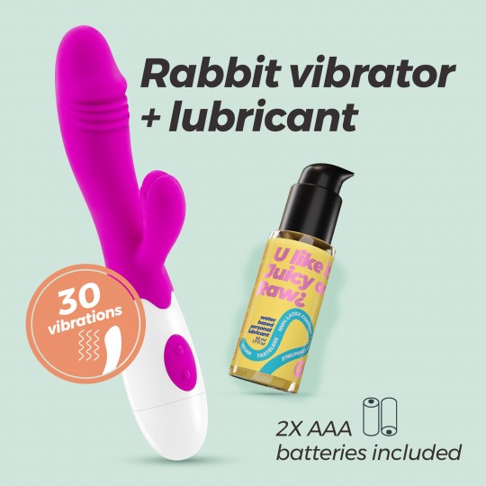 VIBROMASSEUR RABBIT LOLLIPOP ET LUBRIFIANT À BASE D’EAU INCLUS CRUSHIOUS