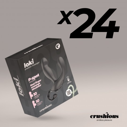 PACK DE 24 MASAJEADOR DE PRÓSTATA LOKI RECARGABLE CON MANDO A DISTANCIA CRUSHIOUS