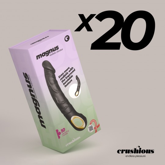 НАБОР ИЗ 20 ГИБКИХ ВИБРАТОРОВ MAGNUS BEND ЧЕРНЫЙ CRUSHIOUS