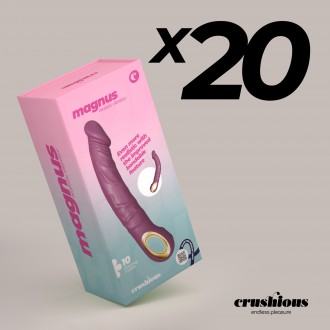 PACK OF 20 CRUSHIOUS MAGNUS BEND FLEXIBLE VIBRATOR PURPLE