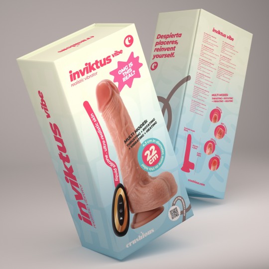 5 + 1 FREE CRUSHIOUS INVIKTUS VIBE 8,5 LIQUID SILICONE VIBRATOR FLESH