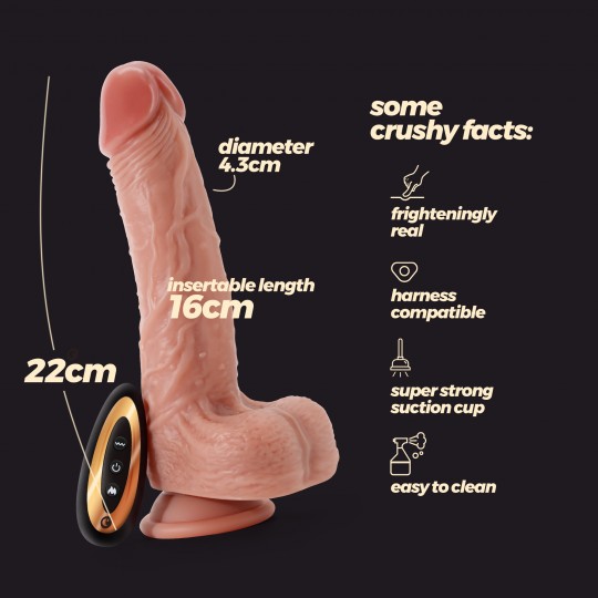 VIBRATORE INVITIKTUS VIBE 8,5 IN SILICONE LIQUIDO CRUSHIOUS COLOR CARNE