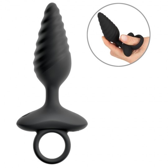 FLEXIBLE BUTT PLUG TWISTED DESIGN WITH VIBRATIONS