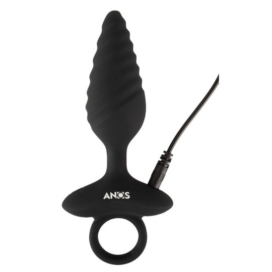 FLEXIBLE BUTT PLUG TWISTED DESIGN WITH VIBRATIONS