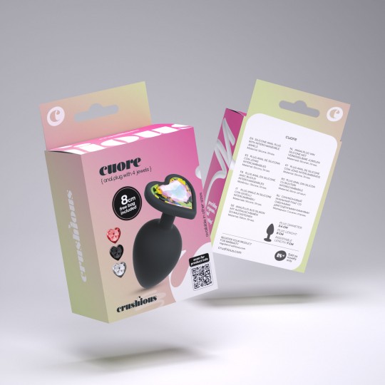 CUORE PLUG ANALE MEDIO CON 4 GIOIELLI INTERCAMBIABILI CRUSHIOUS