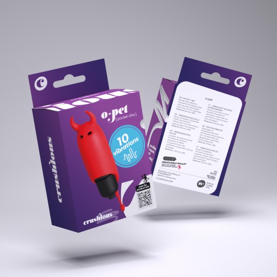 O-PET DIABLO CON BALA DE 10 VIBRACIONES ROJO CRUSHIOUS