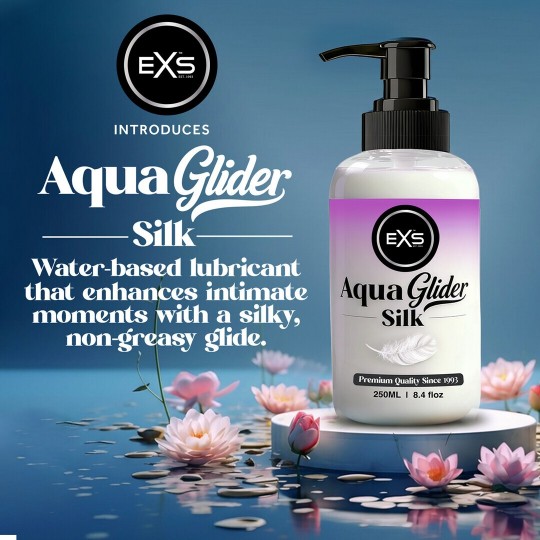 EXS AQUAGLIDER SILK - WATERBASED LUBRICANT - 8.4 FL OZ / 250 ML