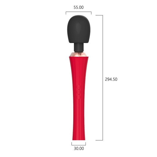 THE KING - POWERFULL WAND VIBRATOR - RED/BLACK