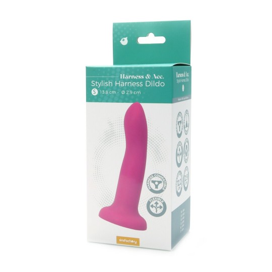 STYLISH HARNESS DILDO 13,5 CM - S - FUCHSIA