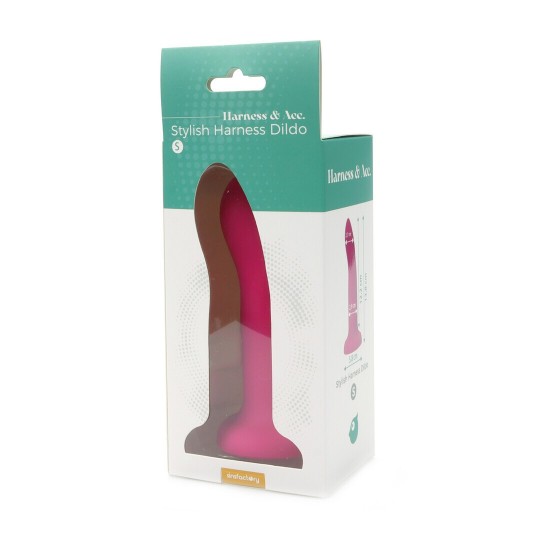 STYLISH HARNESS DILDO 13,5 CM - S - FUCHSIA