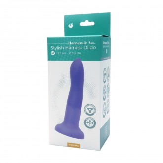 STYLISH HARNESS DILDO 17 CM - M - PURPLE