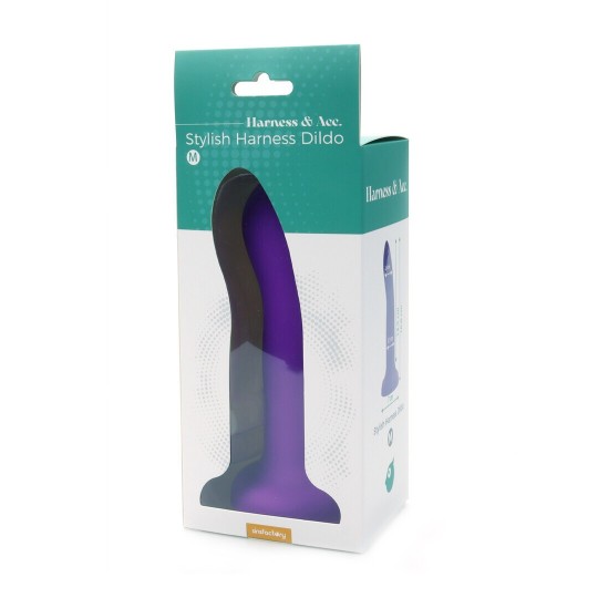 STYLISH HARNESS DILDO 17 CM - M - PURPLE