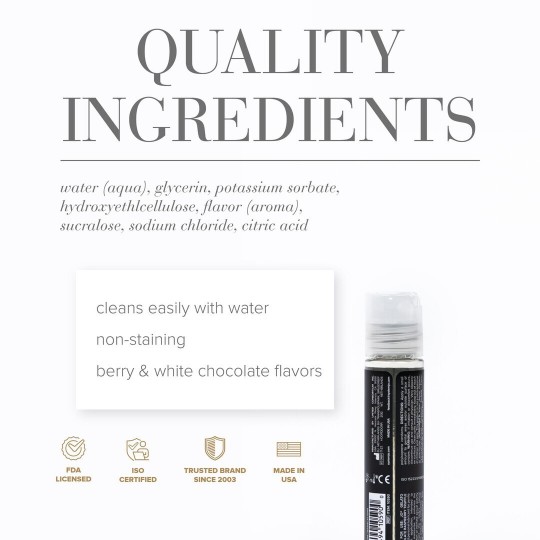 GELATO - WHITE CHOCOLATE RASPBERRY - WATERBASED LUBRICANT - 1 FL OZ / 30 ML