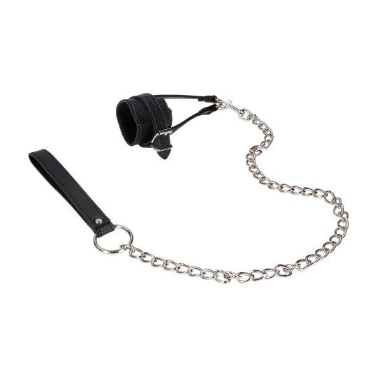 BALL STRETCHER WITH CONTROL LEASH - BLACK/SILVER