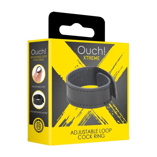ADJUSTABLE LOOP COCK RING - BLACK