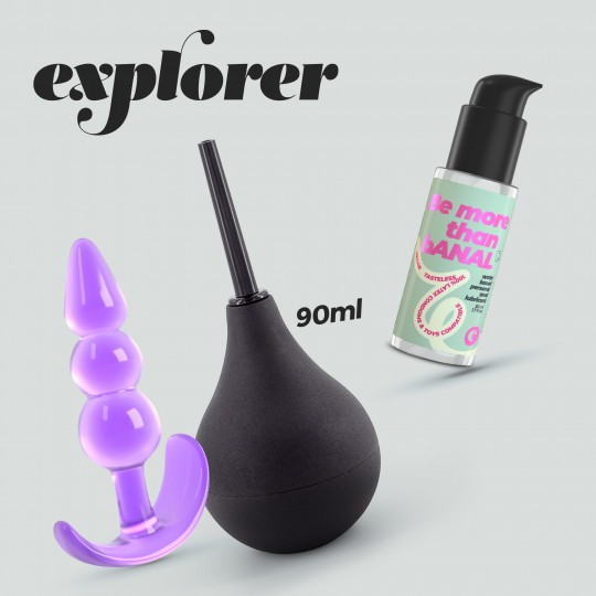 EXPLORER DUCHE ANAL 90ML COM LUBRIFICANTE ANAL 50ML E PLUG THE PLUNGER CRUSHIOUS