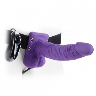 FETISH FANTASY SERIES HOLLOW VIBRATING STRAP-ON 7" FETISH FANTASY SERIES PURPLE