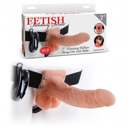 FETISH FANTASY SERIES HOLLOW VIBRATING STRAP-ON 7&quot; FETISH FANTASY SERIES WHITE