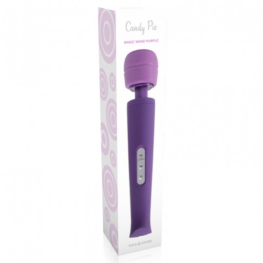 MASSAJADOR COM CARREGADOR USB CANDY PIE MAGIC WAND ROXO