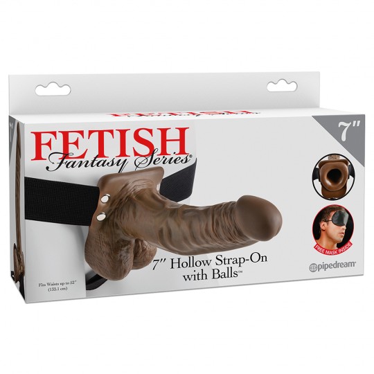 FETISH FANTASY SERIES 7&quot; HOLLOW STRAP-ON  MULATTO
