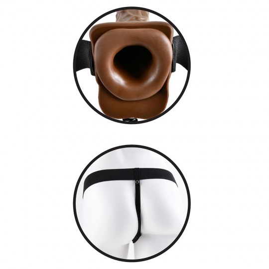 FETISH FANTASY SERIES 7&quot; HOLLOW STRAP-ON  MULATTO
