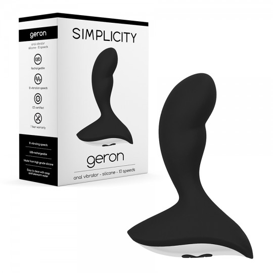 RICARICABILE DILDO ANALE GERON SEMPLICITÀ NERO