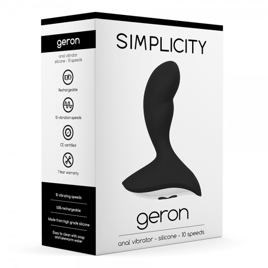 RICARICABILE DILDO ANALE GERON SEMPLICITÀ NERO