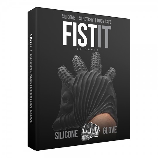 PUGNO IN SILICONE NERO CHE STIMOLA IL GUANTO